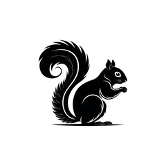 squirrel silhouette logo vector line art logo design
