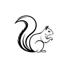 squirrel silhouette logo vector line art logo design
