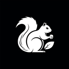 squirrel silhouette logo vector line art logo design
