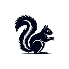 squirrel silhouette logo vector line art logo design
