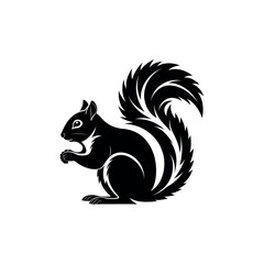 squirrel silhouette logo vector line art logo design
