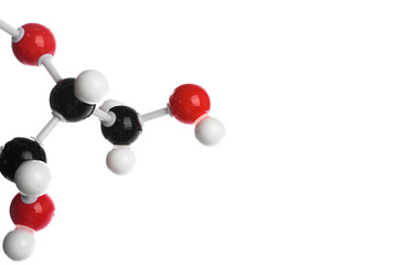 Molecule of glucose isolated on white. Chemical model