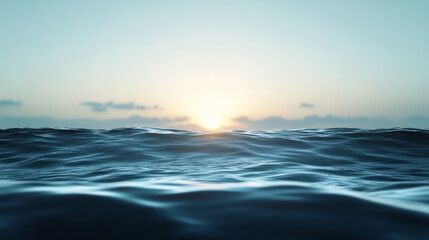 Obraz premium Peaceful Ocean Waves at Sunrise – Tranquil Seascape Horizon View