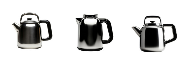 Obraz premium Modern kettles showcase kitchen on transparent background