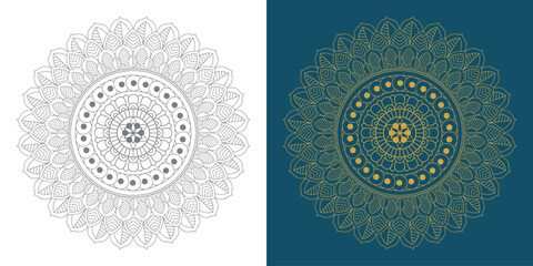 Circular pattern in the form of a mandala. Henna tatoo mandala. Mehndi style. Decorative pattern in oriental style. Coloring book page.