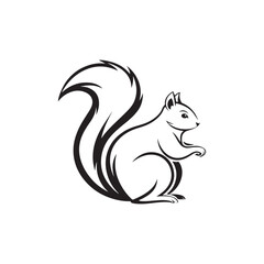 squirrel silhouette logo vector line art logo design
