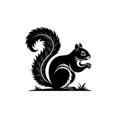 squirrel silhouette logo vector line art logo design
