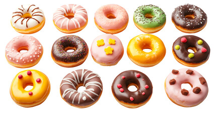 Mini donuts with various icing and toppings, bite-sized snacks