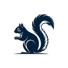 squirrel silhouette logo vector line art logo design
