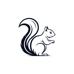 squirrel silhouette logo vector line art logo design
