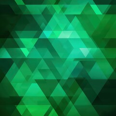 Obraz premium An abstract, green-toned background featuring overlapping triangles in varying shades, creating depth and texture. Ideal for modern designs.