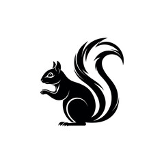 squirrel silhouette logo vector line art logo design
