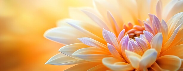 Fototapeta premium A close-up view of a beautiful flower with soft petals in warm pastel colors.