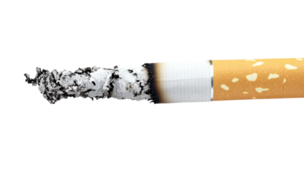 Smoking cigarette close up: The smoldering end of a cigarette, a visual representation of a harmful habit and a call for conscious choice and better health.
