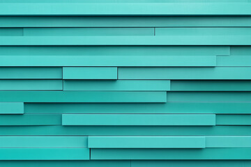 Fototapeta premium Teal geometric layered wall design abstract background modern art