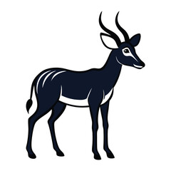 Elegant Black Antelope with White Accents Illustration