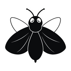 Black and White Silhouette of a Bee