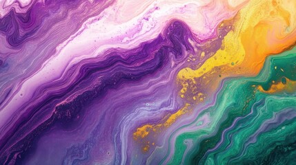 Vibrant abstract painting of swirling colors.