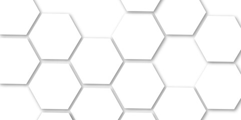 Abstract light grey and white hexagon 3d effect pattern with shadow seamless texture background. Use for book, poster, flyer, website vector illustration.