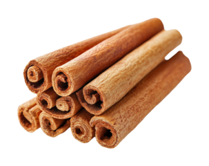 Cinnamon sticks culinary use in cooking kitchen food home environment. Isolated on transparent background, png.