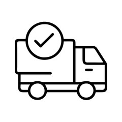 Delivery truck icon shipping logistics transport vehicle service checklist complete done approved