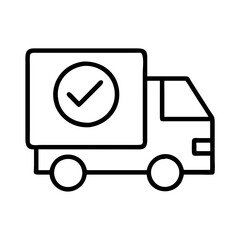 Delivery truck icon shipping transport vehicle service logistics distribution cargo fast checkmark