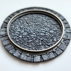 A Close Up View Of A Miniature Circular Pavement