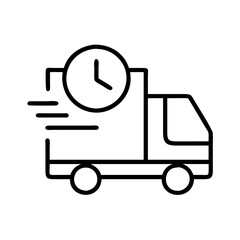 Delivery truck shipping fast service time express transportation logistics icon vector graphic design