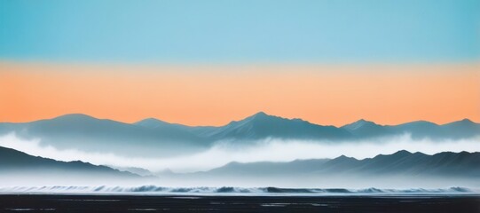 Fototapeta premium The sky is a beautiful mix of blue and orange