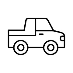 Outline pickup truck vector illustration, transportation vehicle drawing, automotive design element, car icon
