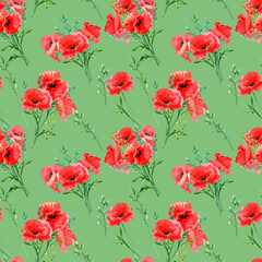 Fototapeta premium looped background with poppy bouquettes