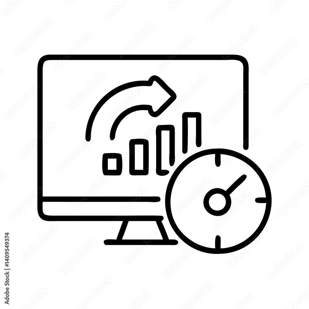 Poster analysis performance monitor business graph chart arrow time management dashboard display report dat