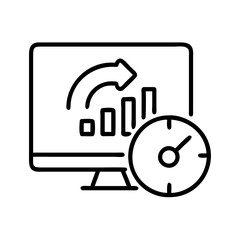 Analysis performance monitor business graph chart arrow time management dashboard display report data
