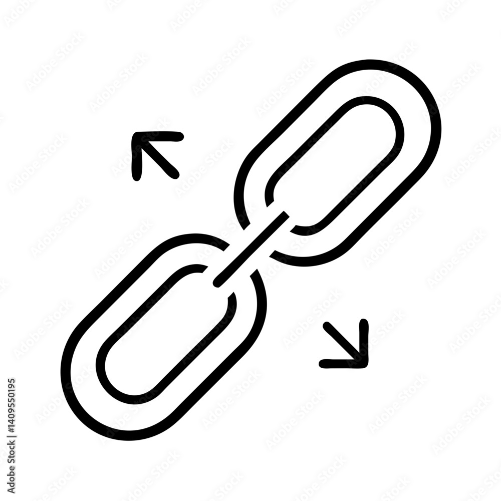Poster Link chain connection hyperlink connect web url internet website network anchor arrows icon