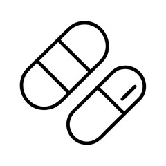 Outline capsules medicine medication pharmaceutical healthcare treatment drugs pills remedy