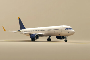 Obraz premium Airplane on runway ready for takeoff exciting journey awaits