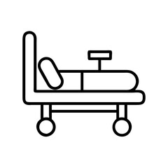 Medical hospital bed patient care healthcare equipment emergency room treatment vector icon