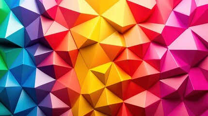 Fototapeta premium Vibrant Rainbow Geometric Abstract Low Poly Background