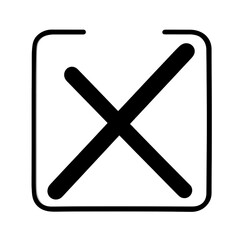 Obraz premium A Bold Black X Inside a Box Shape on a White Background