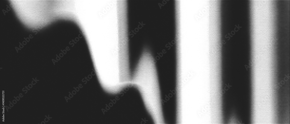 Aufkleber Modern Vector Background with Abstract Pixel Gradient Overlay and Dot Pattern in Black and White. Geometric Texture Art with Halftone Effects and Graphic Design Elements