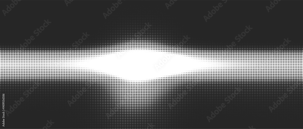 Aufkleber Abstract Light Rays and Dots on Black and White Gradient Background with Graphic Pixelated Grid Effect for Retro Vintage Comic and Pop Art Designs.