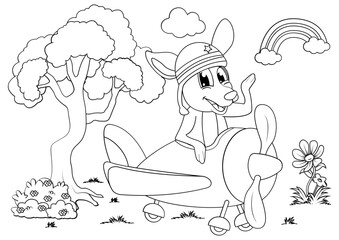 Coloring Kangaroo Animal Cartoon For Kids