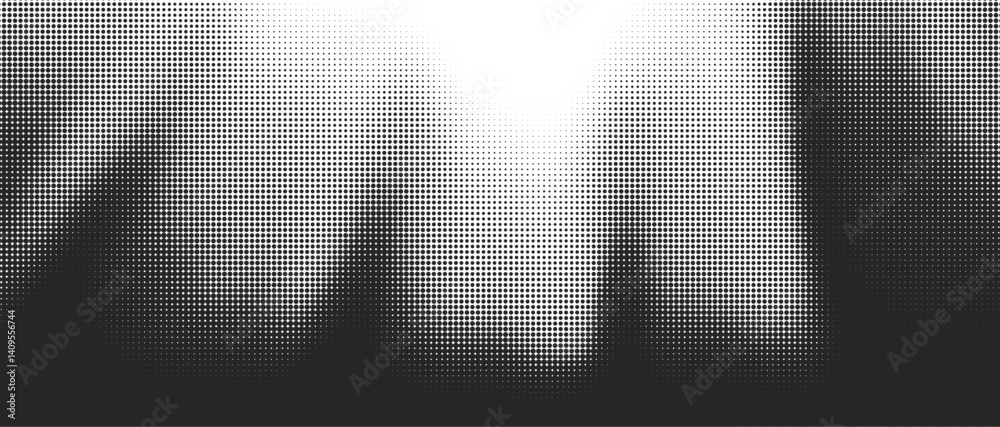 Aufkleber Contemporary Light Rays Background with Gradient Halftone Dots. Abstract Geometric Pattern and Glitch Effect for Graphic Design. Creative White Texture Overlay and Cyber Punk Banner Art.