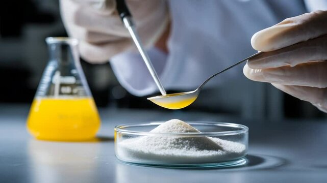Scientists Prepare Powder for Analysis in Laboratory Setting Generative AI