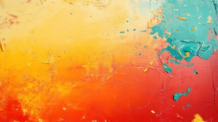 Fototapeta premium Vibrant, layered paint textures create a dynamic color palette.