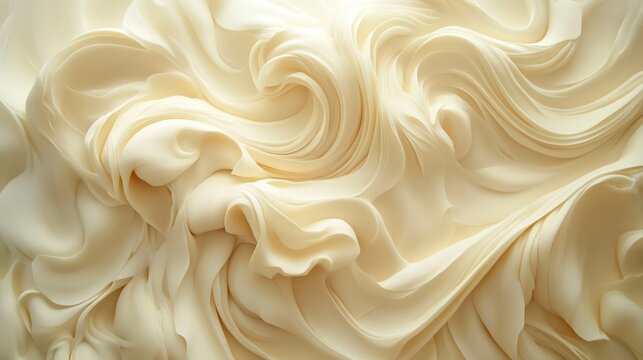 Creamy, swirled frosting texture close-up.
