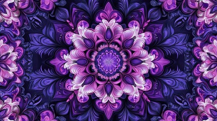 Flower Square Continuous Pattern, Created with Generative AI Technology for Decorative Design 