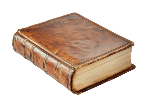 Captivating antique book display library still life history. Isolated on transparent background, png.