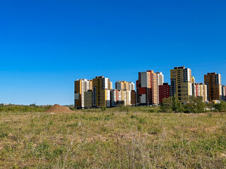 Completed new buildings in Russia. Multi-family housing and mortgage concept
