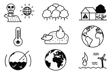 global warming effe endangered wildlife crisis line art
